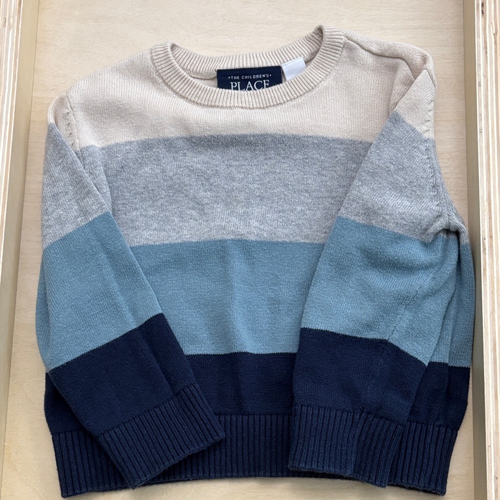 The Children's Place Toddler Colorblock Sweater - Cream, Gray, Blue, and Navy